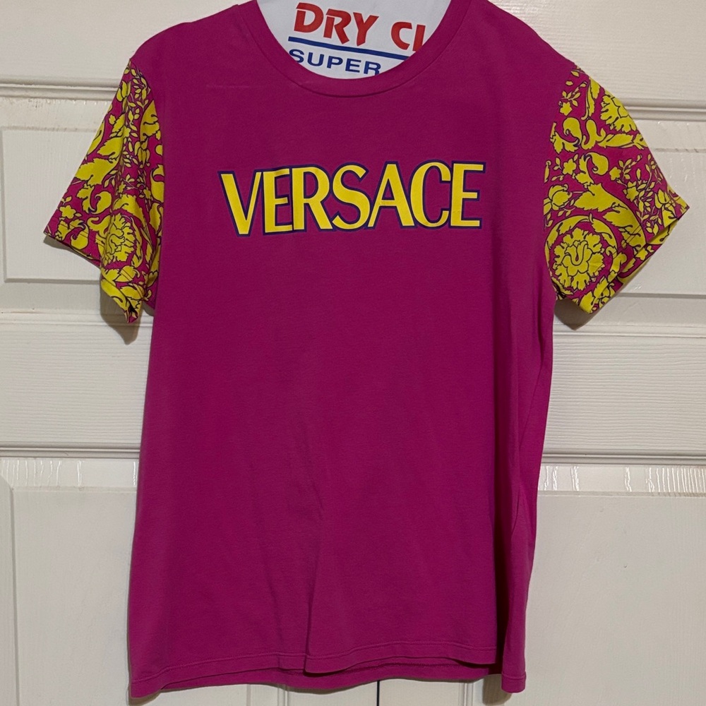 Versace Kids Fuchsia and Yellow Tee